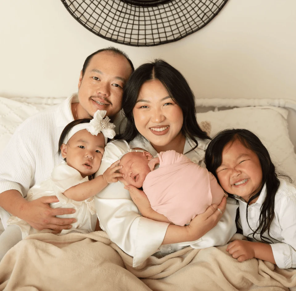Family portrait accompanying the story of MUA's owners